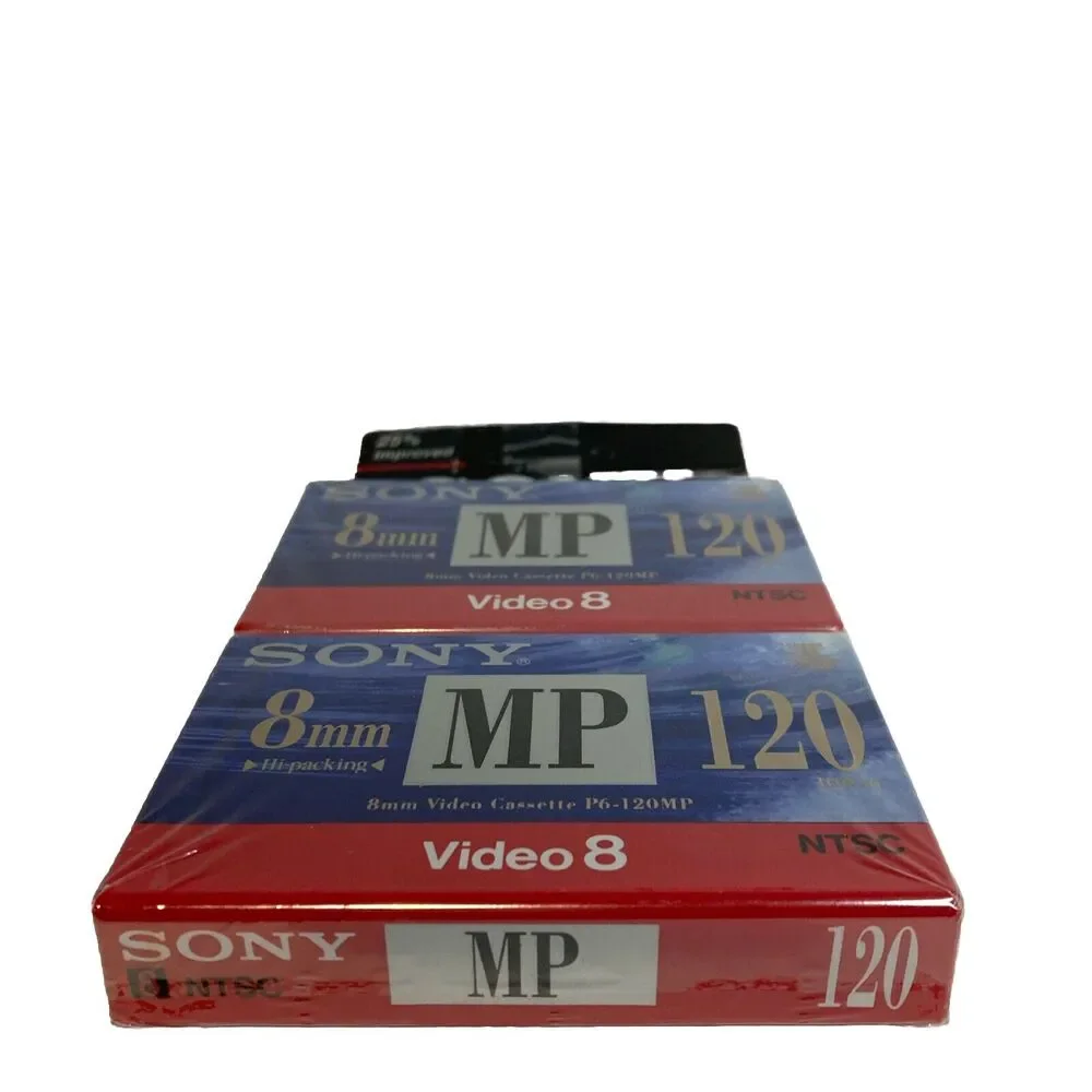 Sony P6-120MP Metal Tapes 8mm Video 8 NTSC Vintage New Sealed‎ Set Of 2 USA
